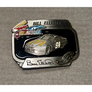 Vtg 1996 Bill Elliott NASCAR Belt Buckle American Legends Foundry Made In USA‎